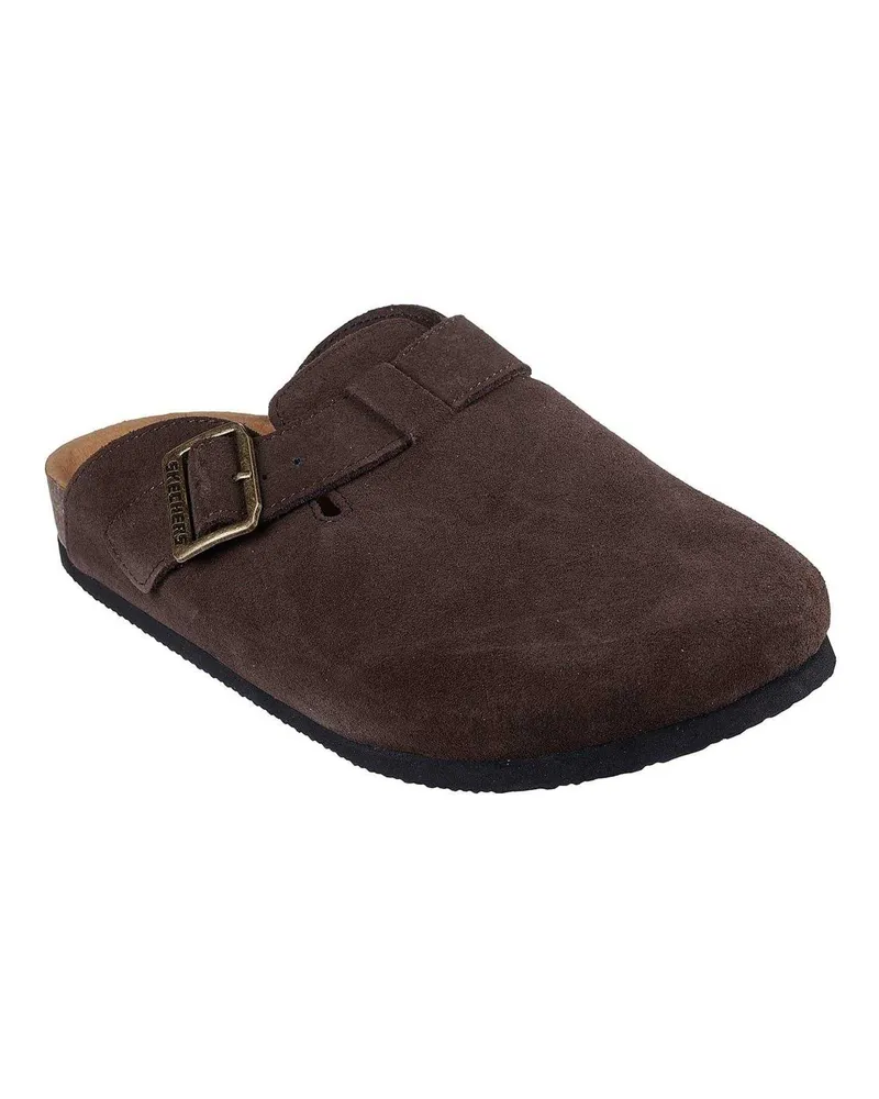 Skechers Pantoffeln für Herren, Wildleder, Flach (Schokolade Schokoladenbraun