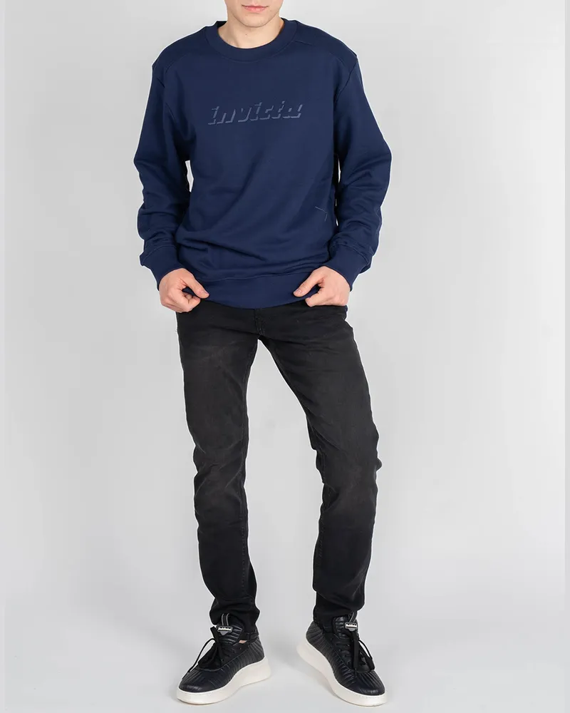 Invicta Sweatshirt C-Ausschnitt Herren Blau Blau
