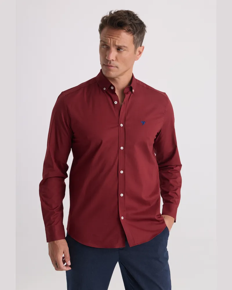 Felix Hardy Hemd Langarmhemd Bordeaux