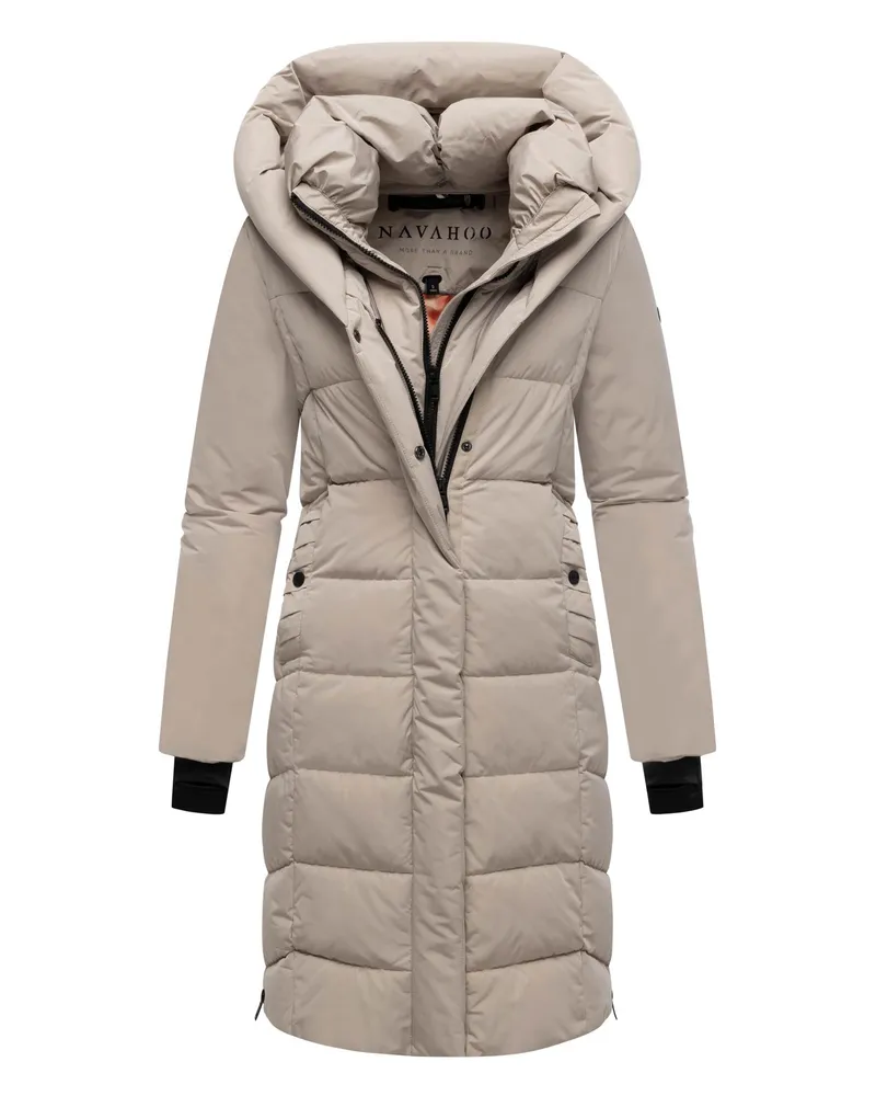 NAVAHOO Damen Steppmantel Laubzauber – elegant, warm & funktional Grau