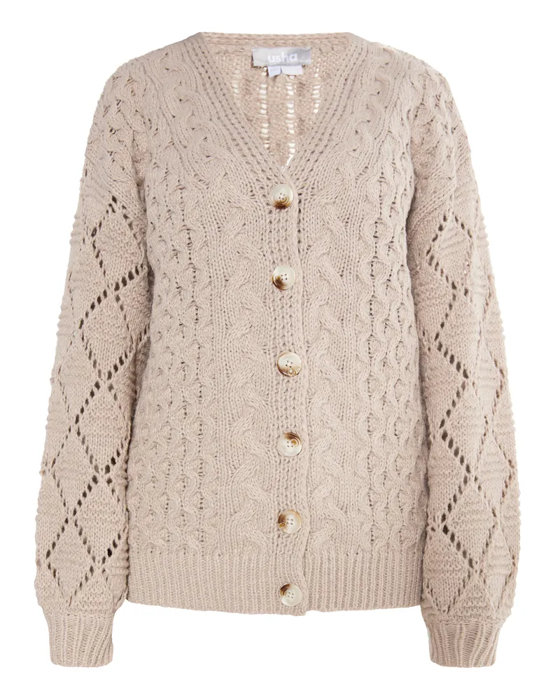 Usha Strickcardigan Damen Graubeige Beige