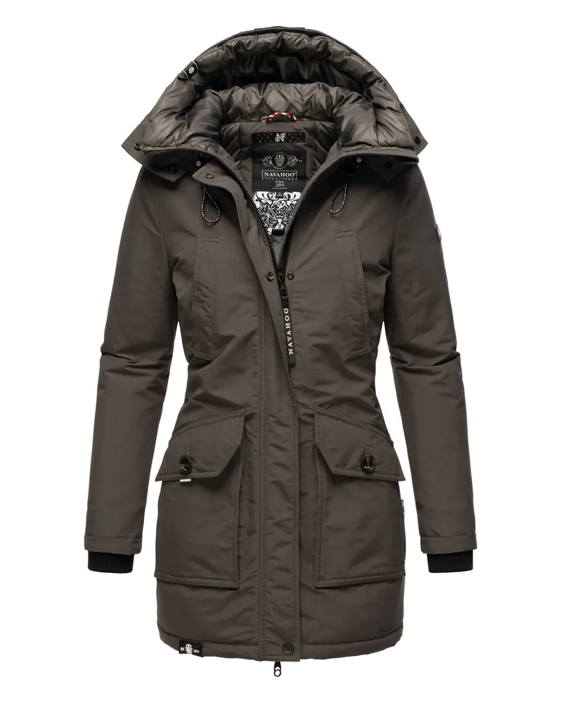NAVAHOO Damen-Winterjacke ‚Blizzardstorm‘, lang, warm und funktional - Schwarz Schwarz