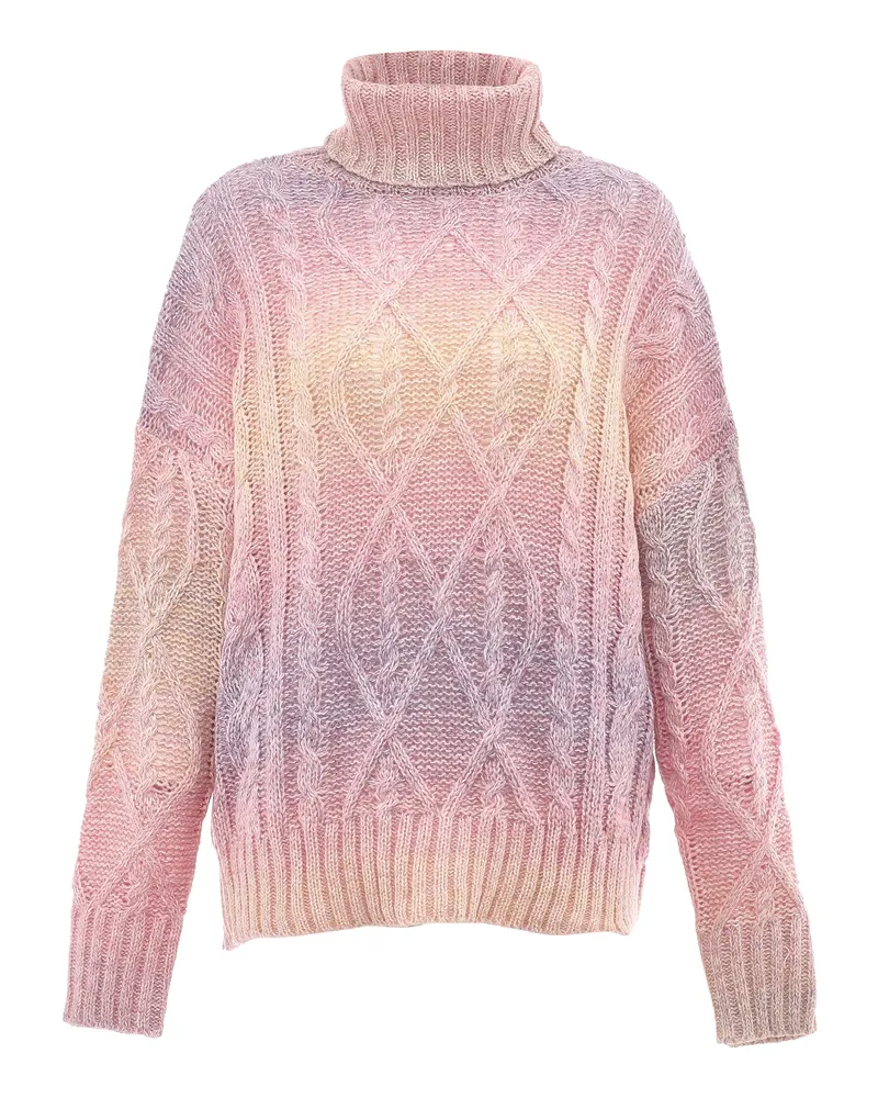 My Mo Rollkragenpullover Damen Regenbogen Mehrfarbig