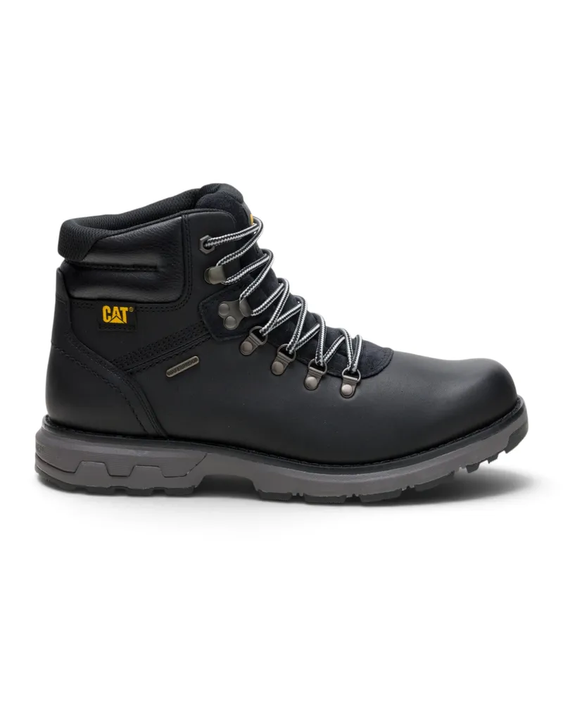 Caterpillar Footwear CAT) Herren Schwarze Wasserdichte Leder-Schnürstiefel - Pursue Hiker Schwarz