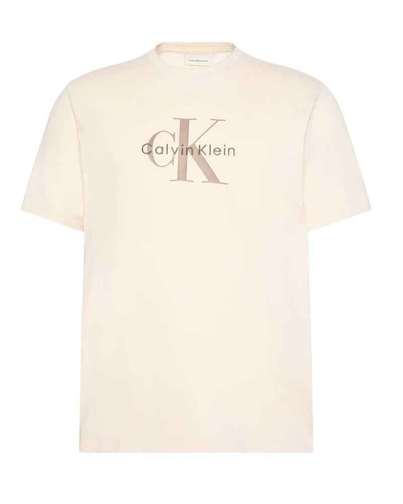 Calvin Klein T-Shirt für Herren (Kreide Wollweiß