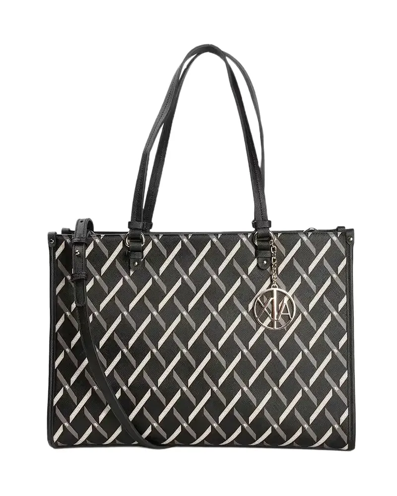 Armani Exchange Damenhandtaschen Saffiano Schwarz