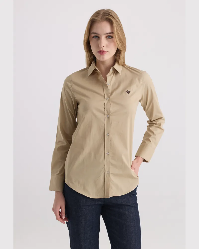 Felix Hardy Hemd Langarmhemd Beige