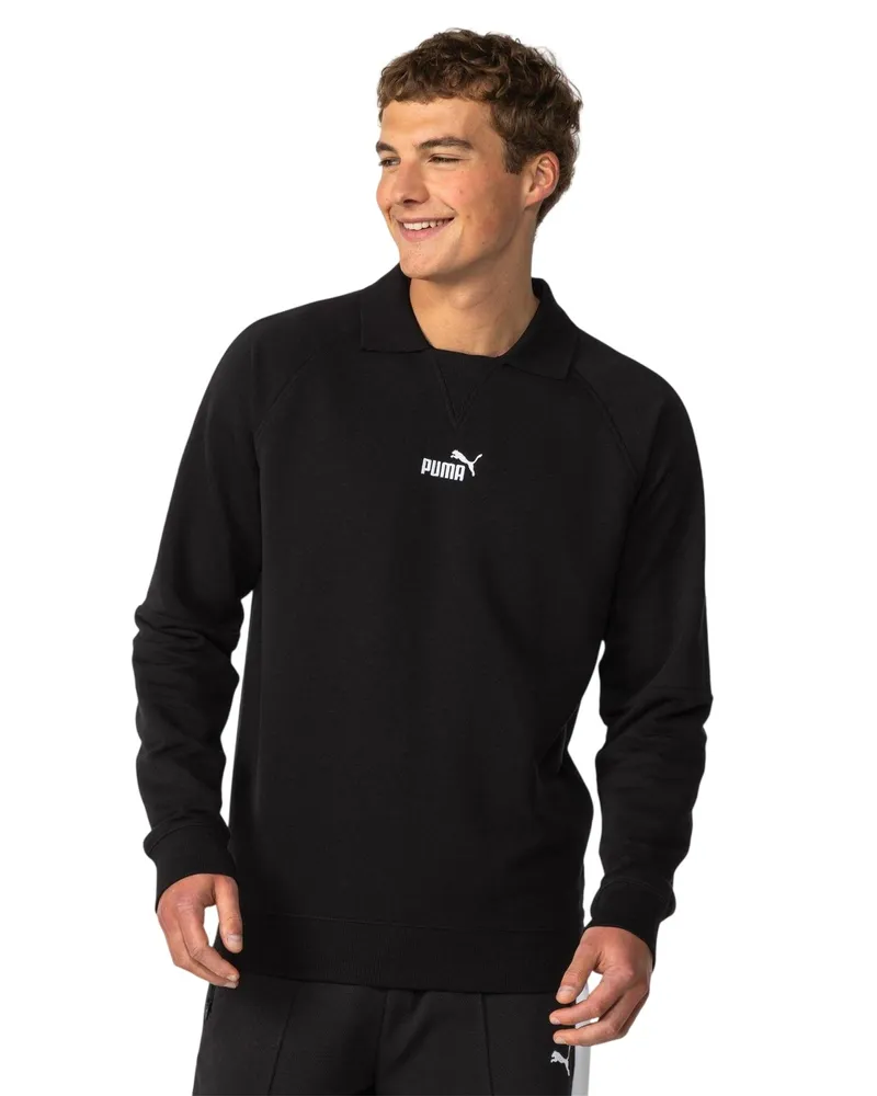 Puma Sweatshirt für Herren, Rundhalsausschnitt (Schwarz Schwarz
