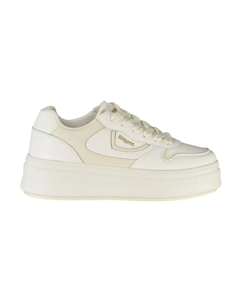 Blauer Bianco Polyurethan Damen Sneaker Weiß