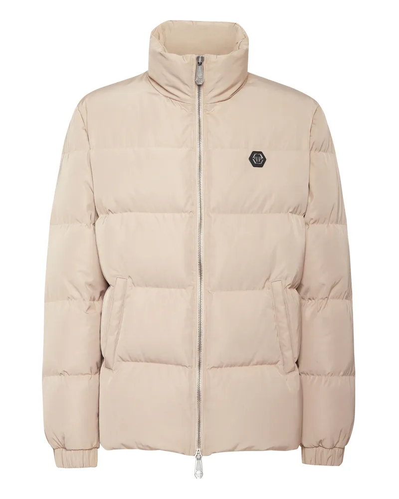 Philipp Plein Nylon Puffer Jacket Late Checkout Beige