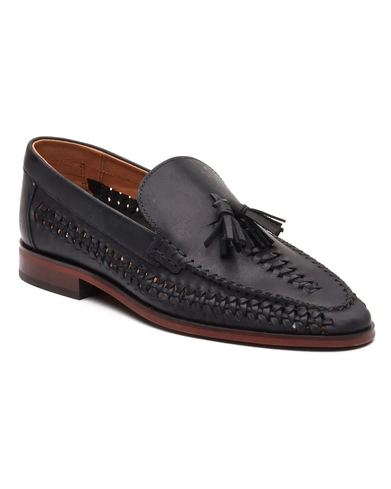 Base London Bracken Slipper Leder Herren Navy Slipper Marineblau