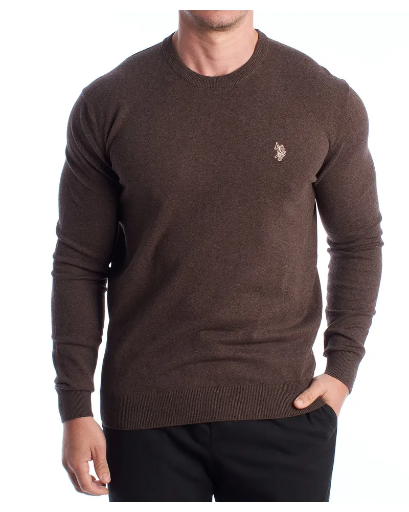 U.S. Polo Assn.  Herren-Strickpullover mit Rundhalsausschnitt US42173048 Braun