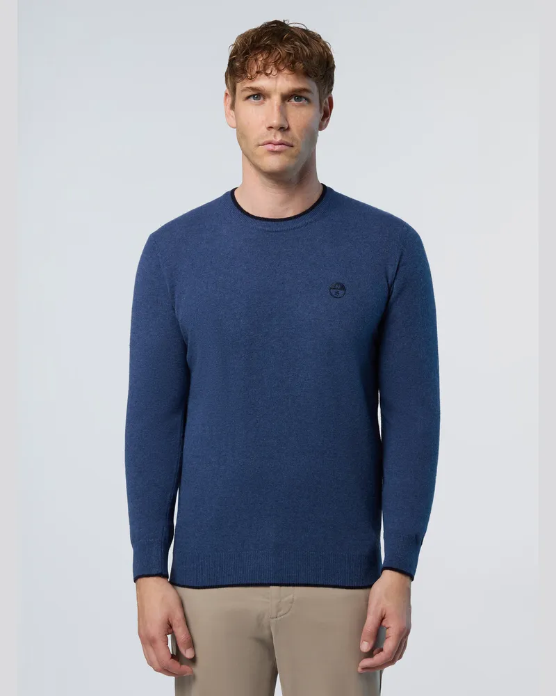 North Sails Pullover Rundhalsausschnitt mit gesticktem Logo Blau