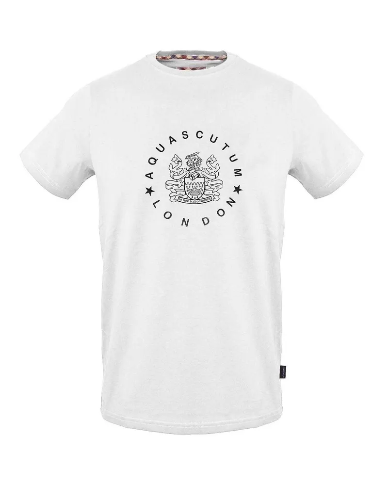 Aquascutum T-Shirt für Herren/Damen Unisex (Weiß Weiß