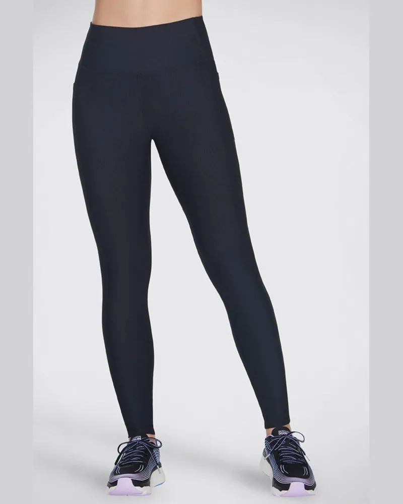 Skechers Goflex Rib Fl Hw Leggings Kühn Schwarz Schwarz