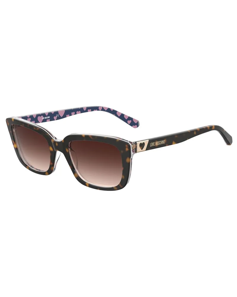 Moschino Braune Acetat-Sonnenbrille Braun