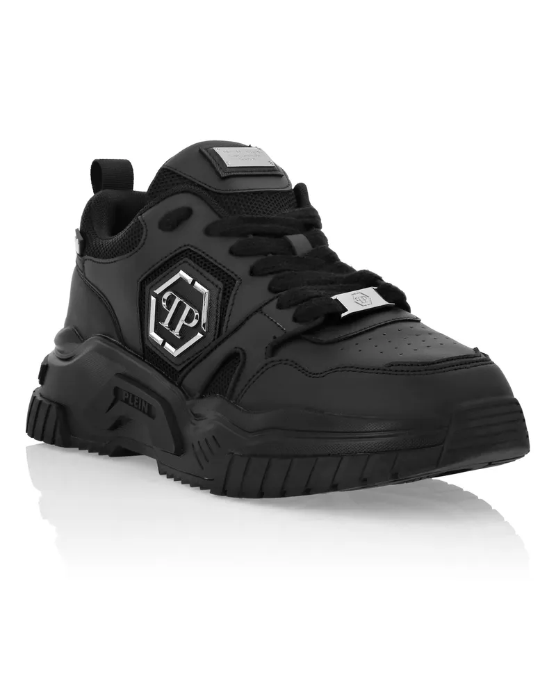 Philipp Plein Lo-Top Turnschuhe Hexagon Schwarz