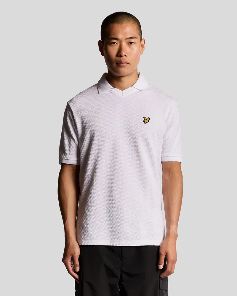 Lyle & Scott Poloshirt mit Fußballkragen – Weiß Weiß