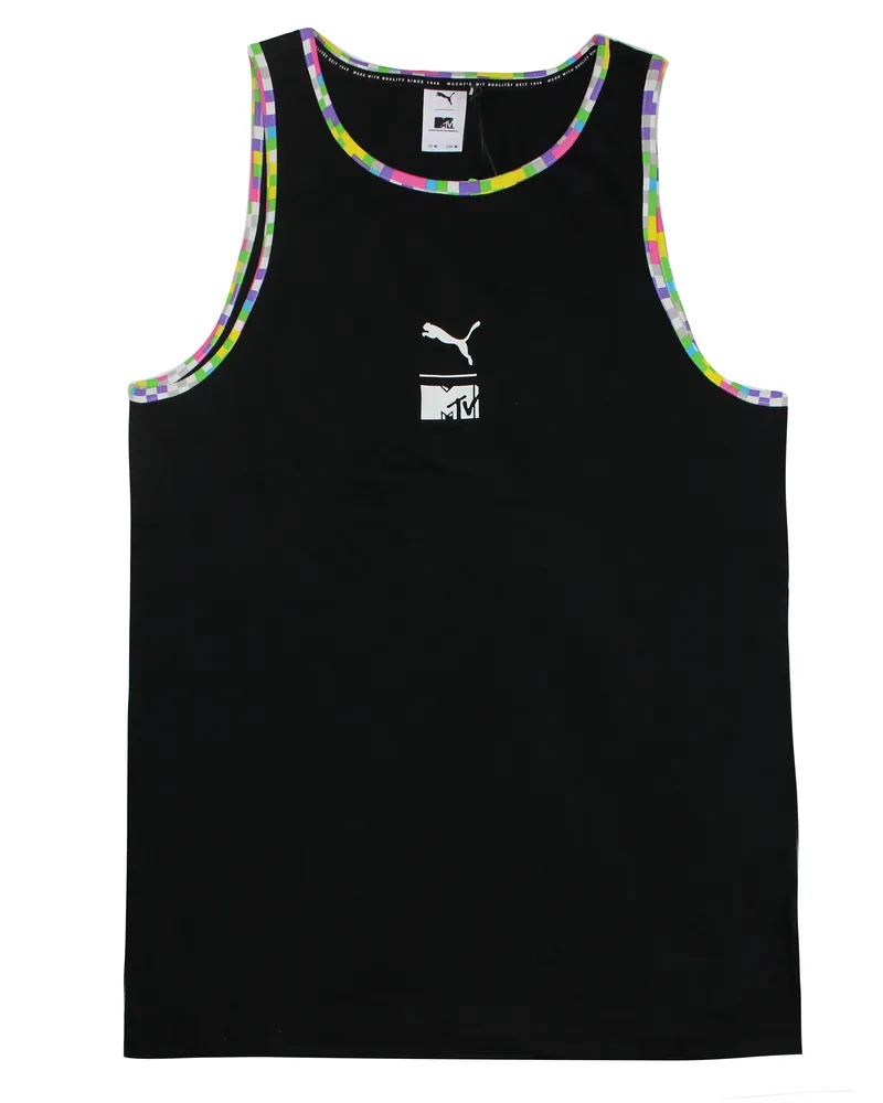 Puma x Mtv Tank schwarz ärmellose Weste Herren Top Tee 579678 01 Schwarz