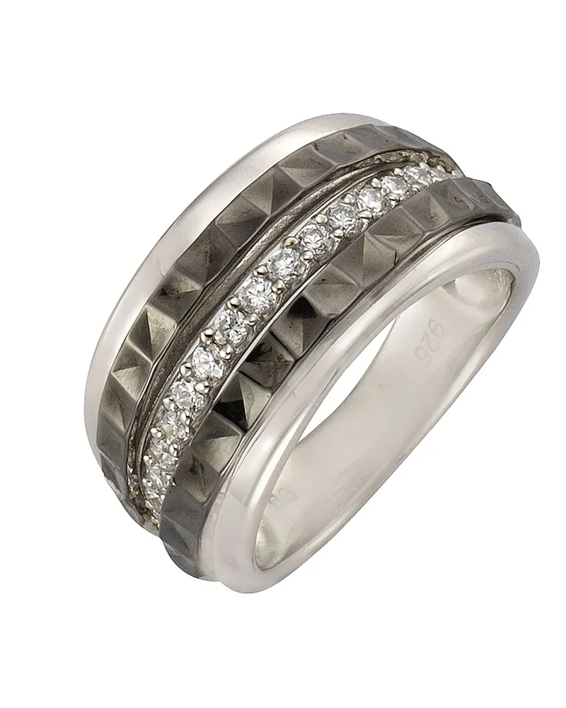 Celesta Silber Ring Silber 925 rhodiniert mit Zirkonia-Steinen Weiß