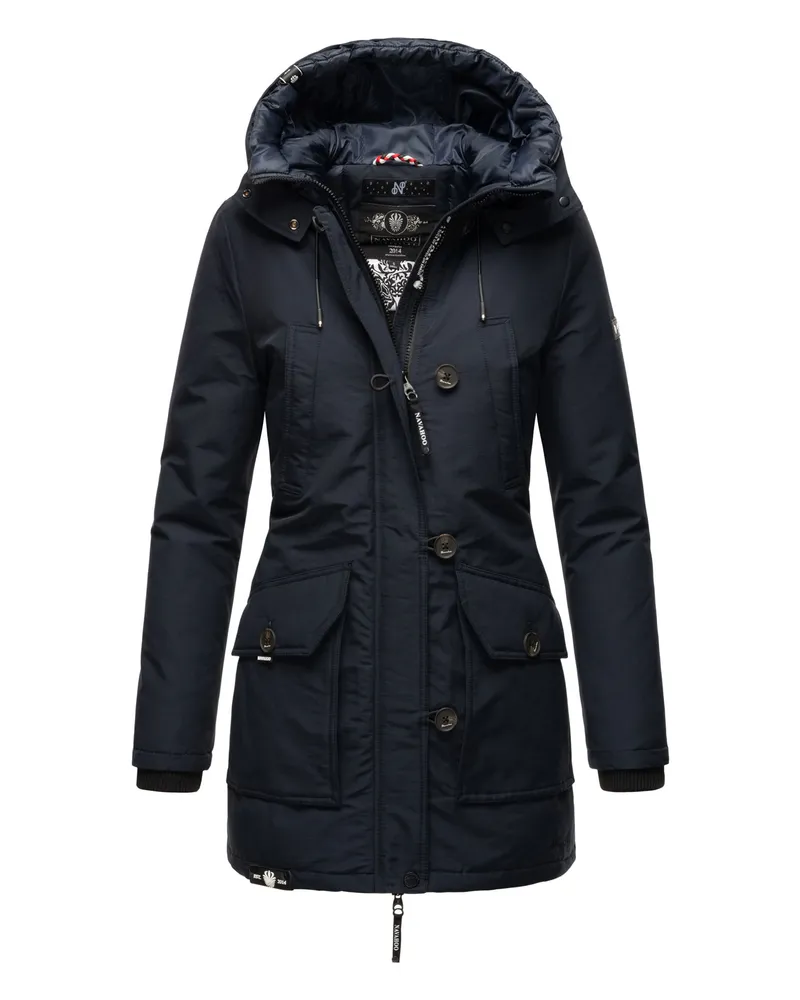 NAVAHOO Freezestoorm Damen Winterjacke – Warm, wasserabweisend & mit Doppelkapuze Blau