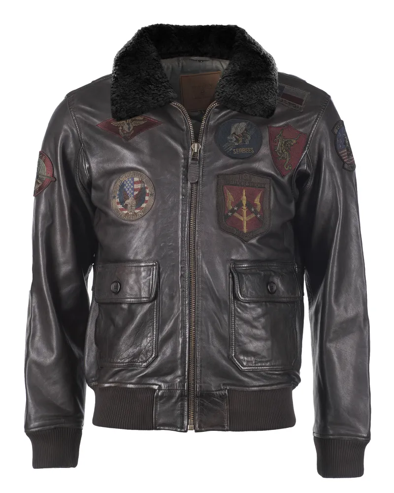 Top Gun Lederjacke TGJ1001 Braun