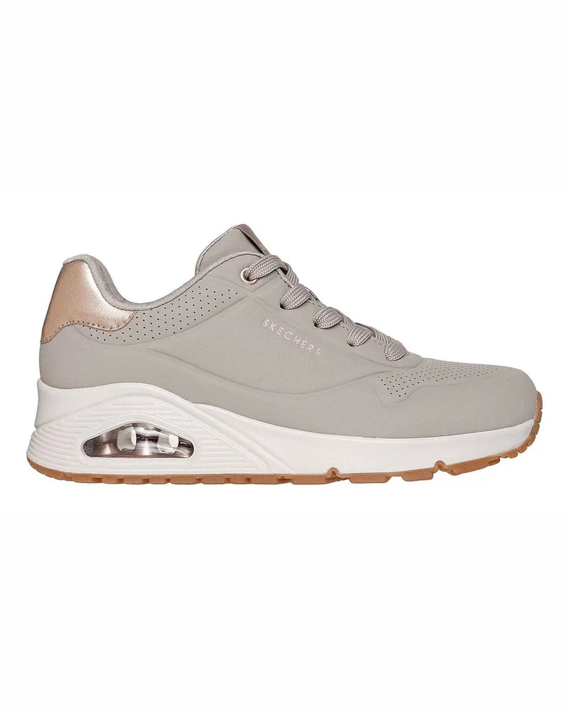 Skechers Uno Stand On Air" Sneaker für Damen, Keilabsatz (Taupe Beige/Gold metallic Hellgrau