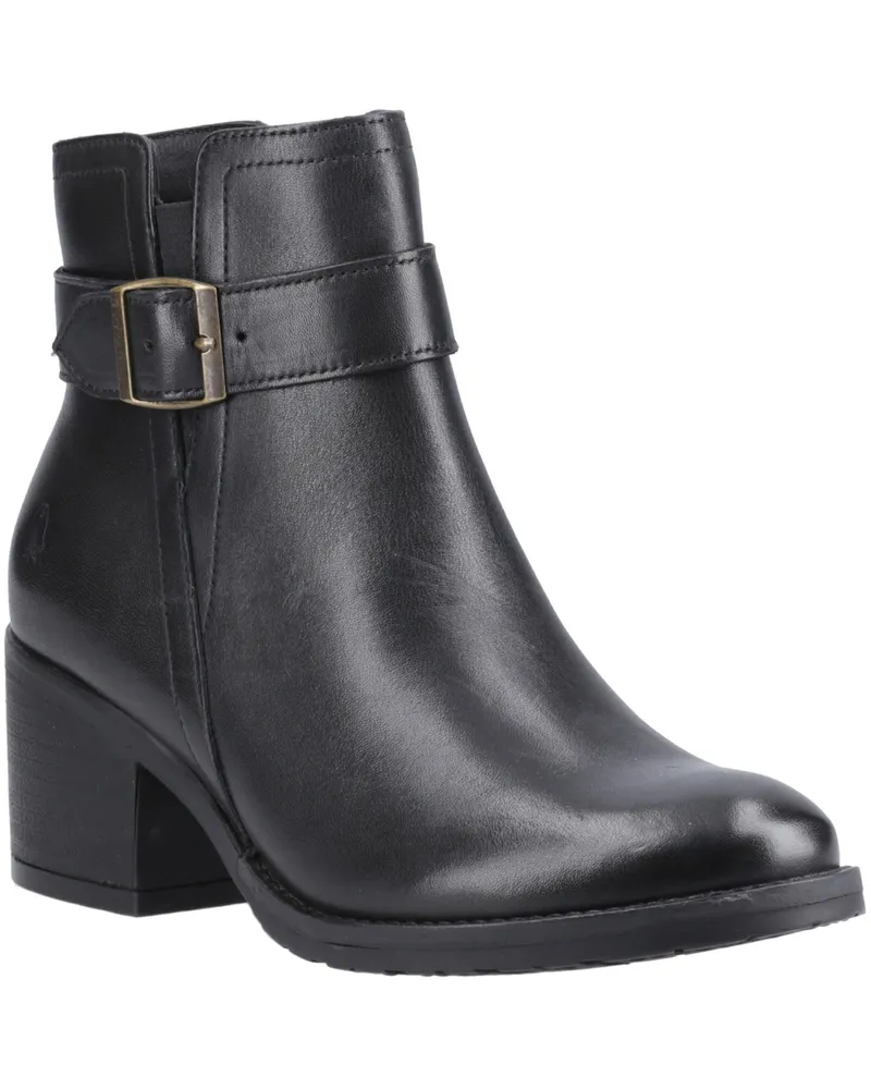 Hush Puppies Hensley Leder Stiefelette mit Absatz für Damen - Schwarz Schwarz