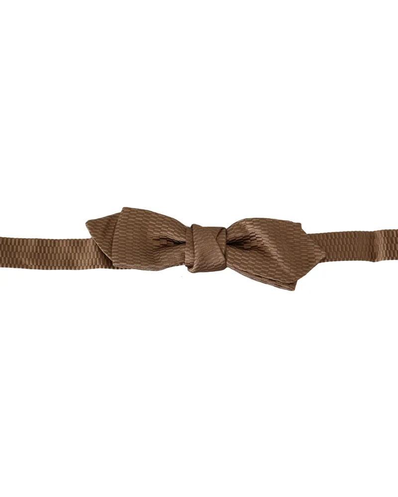 Dolce & Gabbana Männer Braun Gold Einstellbare Hals Papillon Fliege Mehrfarbig