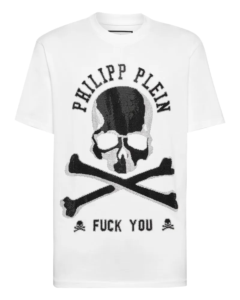 Philipp Plein T‑Shirt mit Rundhals und Skull & Bones-Print - Weiß Weiß