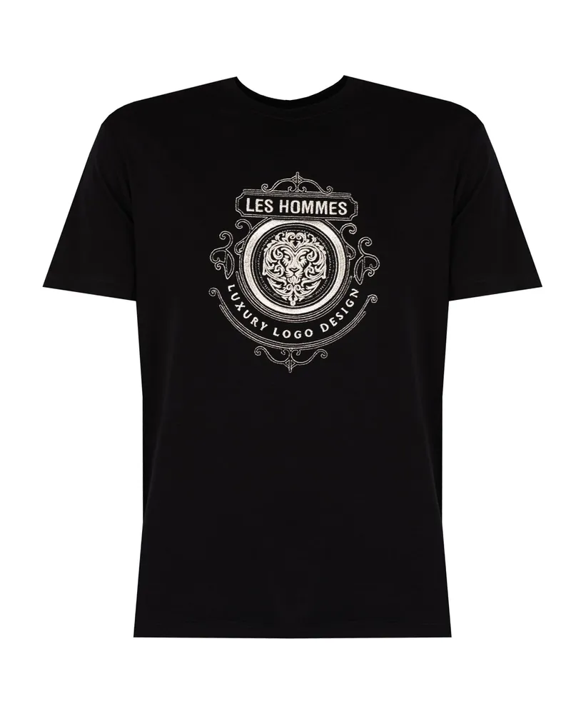 Les Hommes T-Shirt Luxury Logo Herren schwarz Schwarz