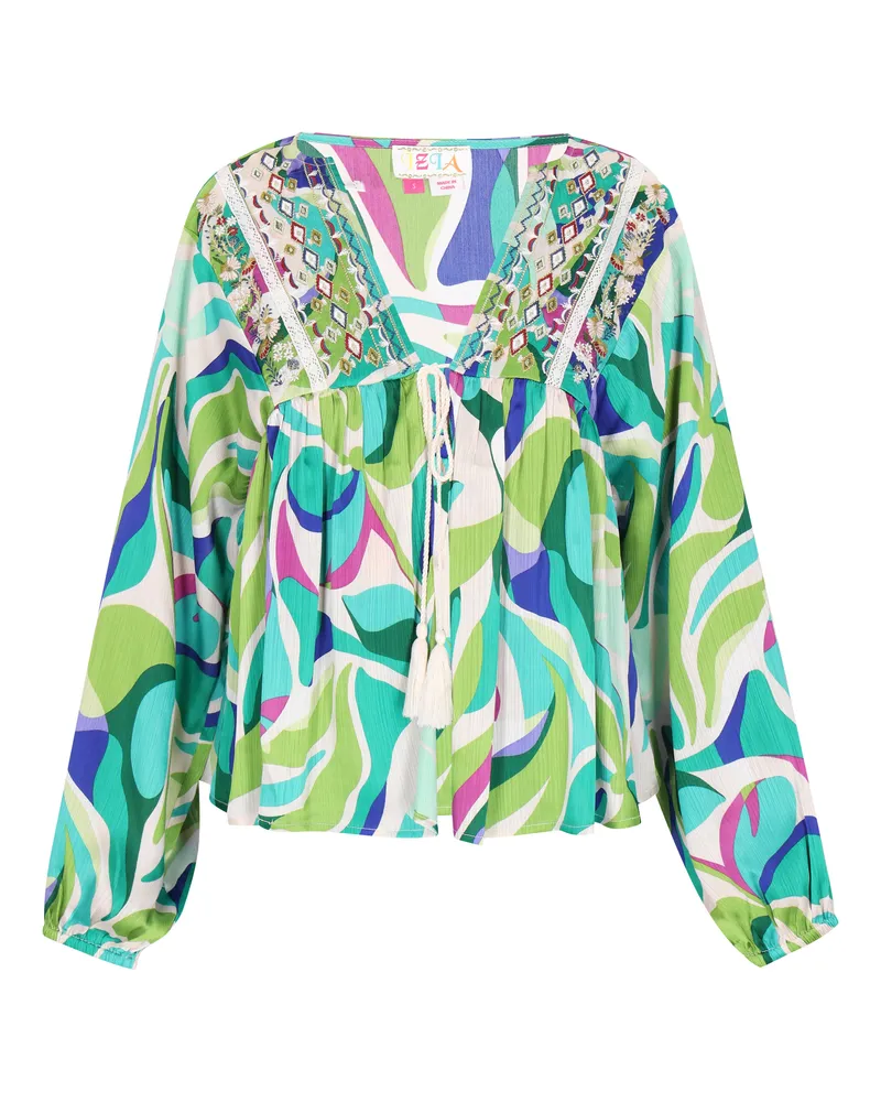 IZIA Bluse Frauen aqua mehrfarbig Mehrfarbig