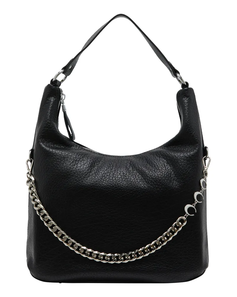 FAINA Hobo-Tasche Hobo-Tasche Frauen Schwarz Schwarz