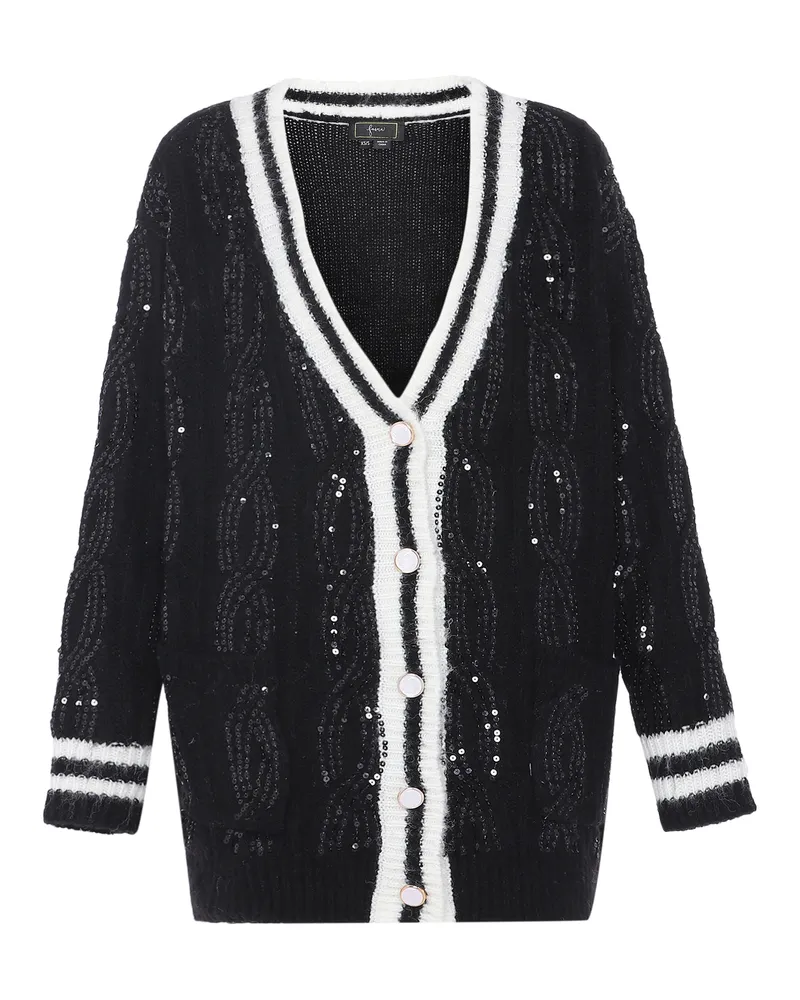 FAINA Strickjacke Damen schwarz Schwarz