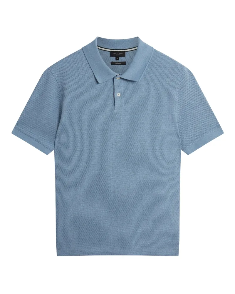 Ted Baker Redman Regular Strukturiertes Himmelblaues Polohemd Hellblau