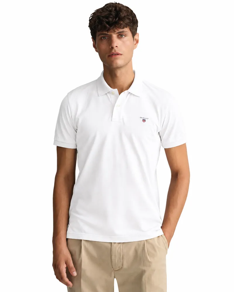 Gant Herren Original Polohemd Weiß