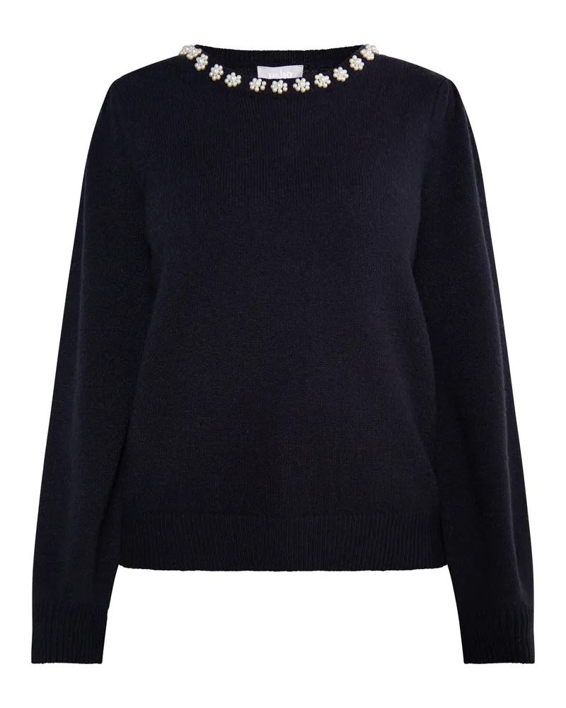 Usha Pullover mit Perlen Damen schwarz Schwarz