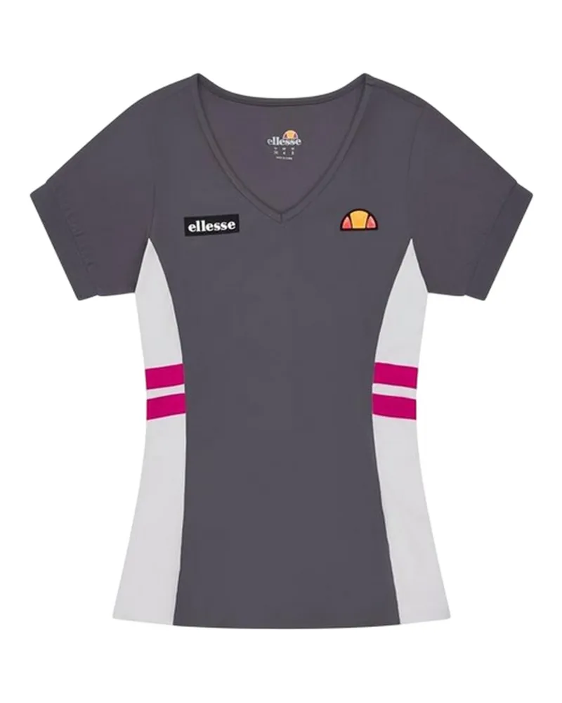 Ellesse Lowery" T-Shirt für Damen, V-Ausschnitt (Dunkelgrau Grau