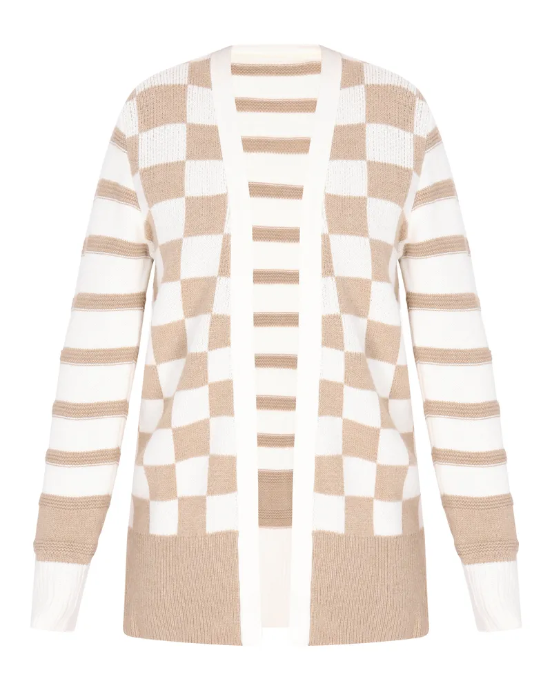 Usha Strickjacke Frauen Weiß Mehrfarbig Beige Weiß