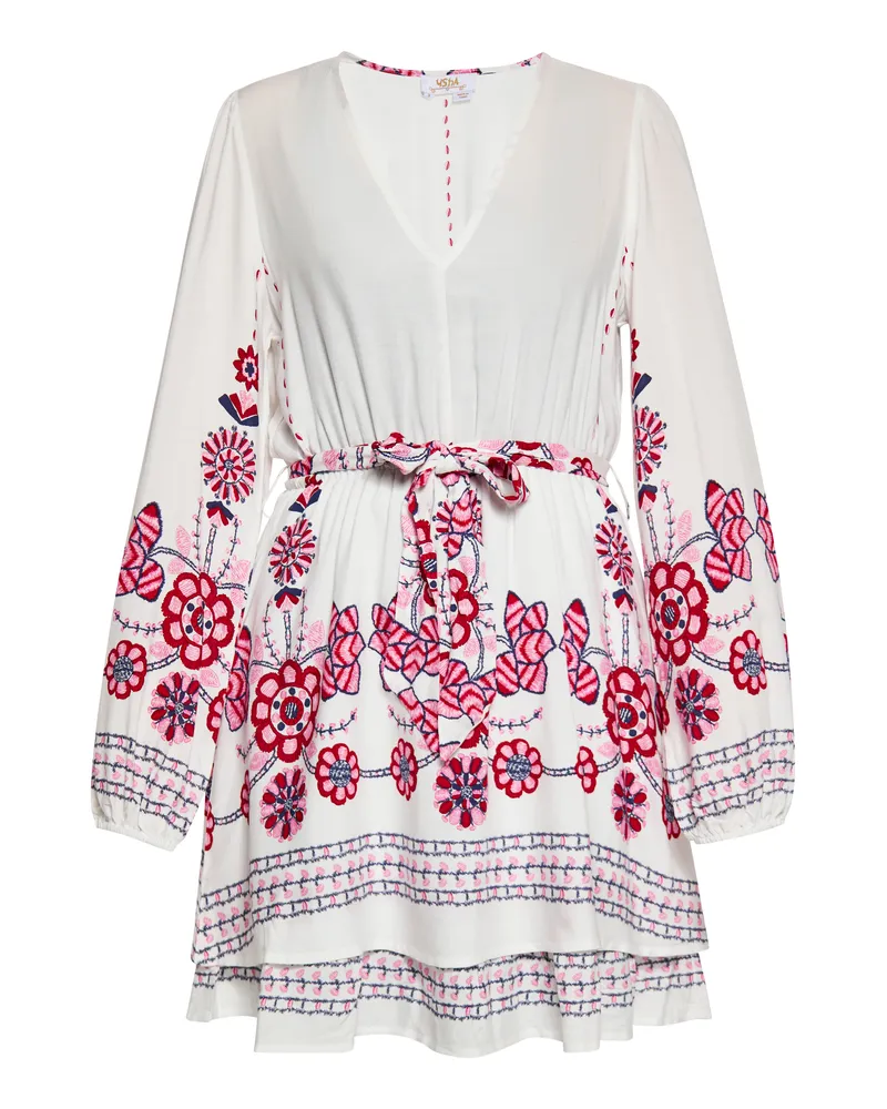 Usha Kleid Damen Weiss Mehrfarbig Mehrfarbig