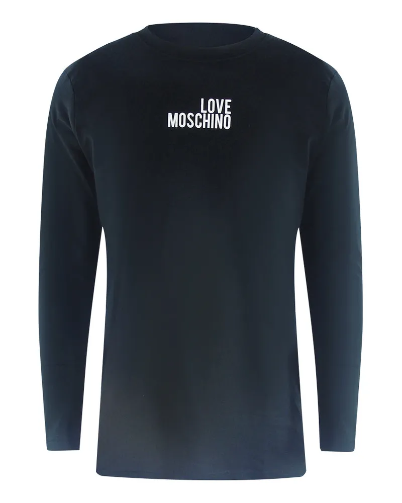 Moschino Love  Logo Langarm-t-shirt, Schwarz Schwarz