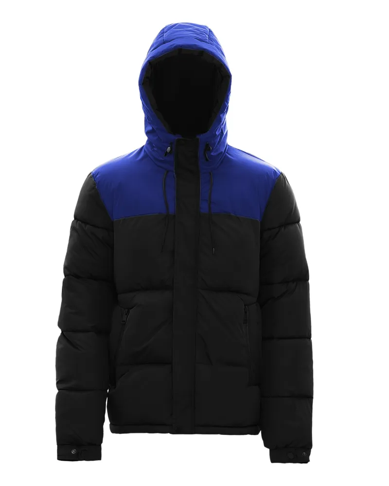 My Mo Wattierte Steppjacke Herren Schwarz Kobalt Schwarz