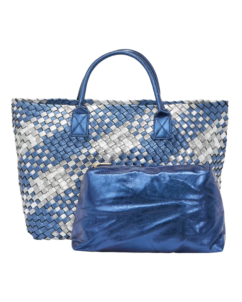 FAINA 2-IN-1-Tragetaschen-Set 2-IN-1-Tragetaschen-Set Frauen Silberblau Silber