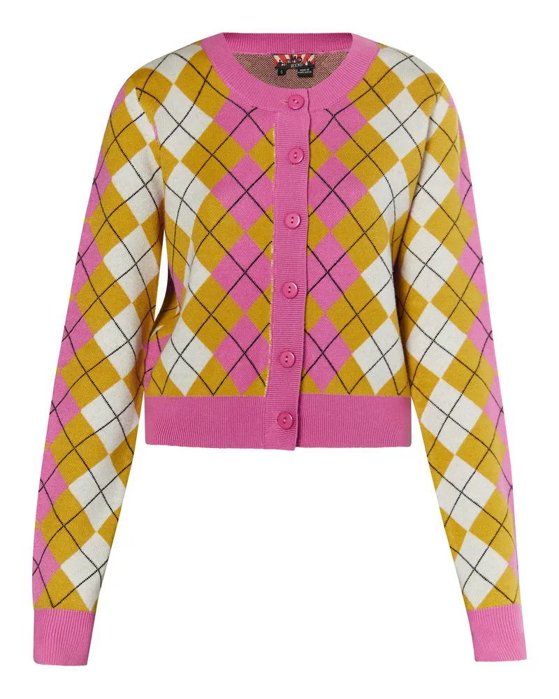 My Mo Strickjacke Damen Pink Gelb Mehrfarbig Mehrfarbig