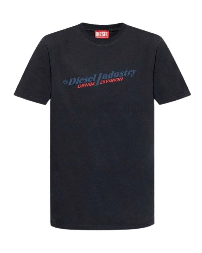 Diesel Unisex Erwachsenen Industrie Denim Division Logo T-Shirt (Marineblau Marineblau