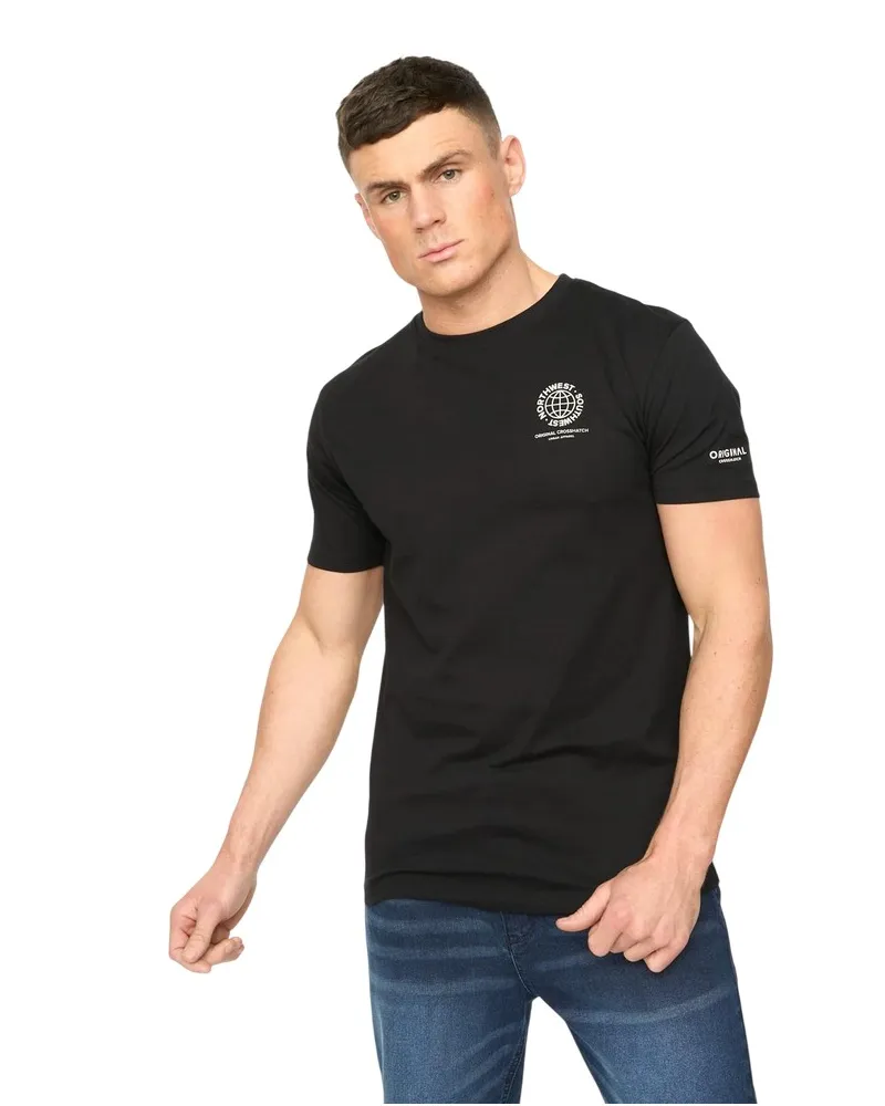 CrossHatch Chittingtons" T-Shirt für Herren (Schwarz Schwarz