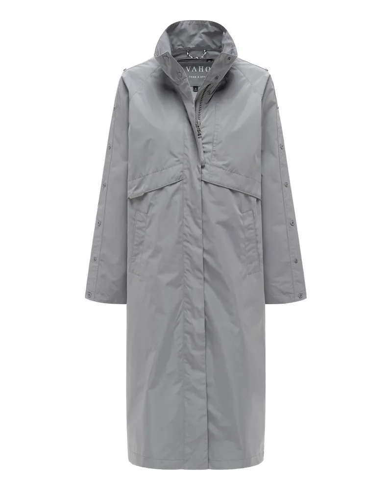 NAVAHOO Damen Parka Übergangsjacke Zenblüte mit Stehkragen Grau