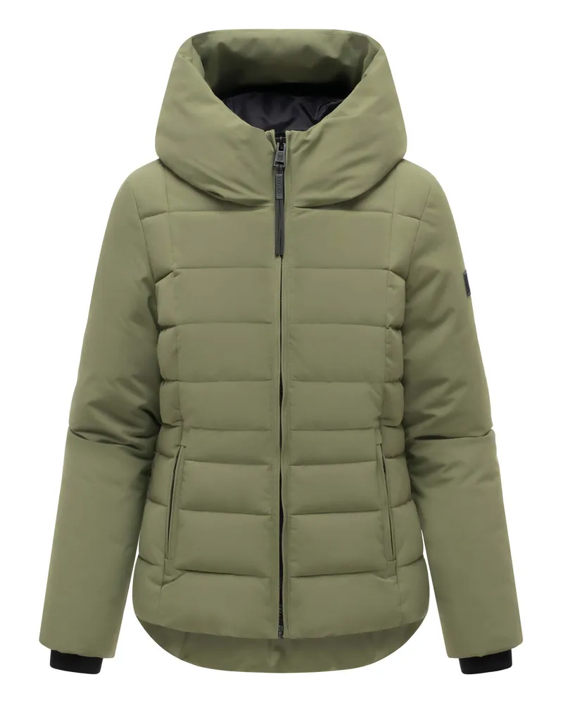 NAVAHOO Damen Steppjacke Stepptänzchen mit Kapuze Grün