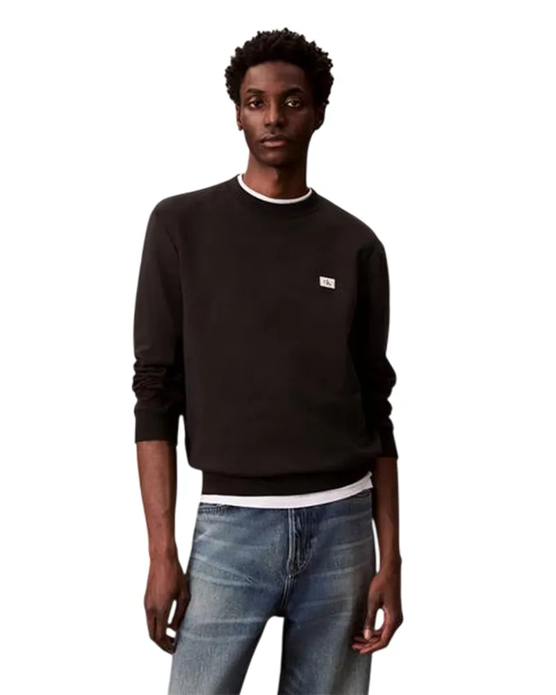 Calvin Klein Sweatshirt für Herren, gewebter Stoff (Schwarz Schwarz