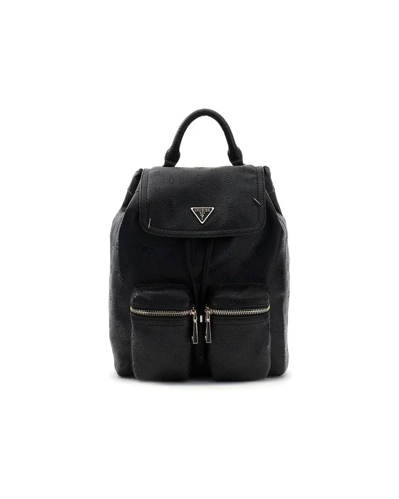 Guess Rucksack mit Logodetail - Schwarz Schwarz